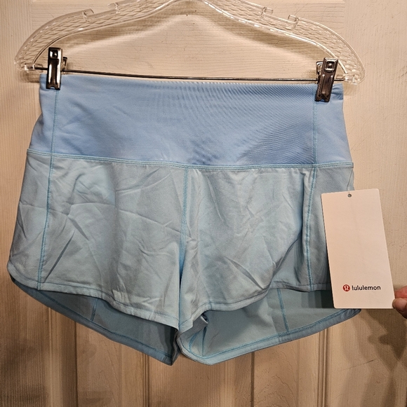 Lululemon speed up HR shorts 2.5" lined blue womens size 6 NEW - Picture 2 of 10